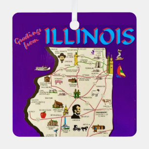 Ornement En Métal Salutations vintage Illinois