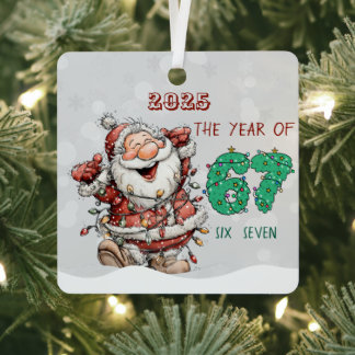 Ornement En Métal Santa 2025 Year of Six Seven Christmas Ornament