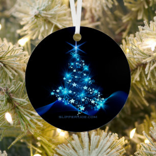 Ornement En Métal Sapin de Noël SlipperyJoe étoiles lumières scintil