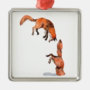 Ornement En Métal Sauter Renard Rouge