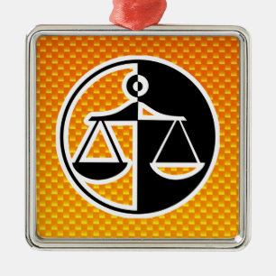 Ornement En Métal Scènes de justice orange jaune