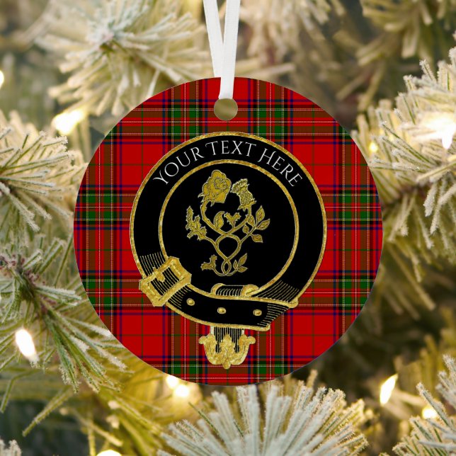 Ornement En Métal Scottish Clan Crest Tartan Votre texte (Insitu)