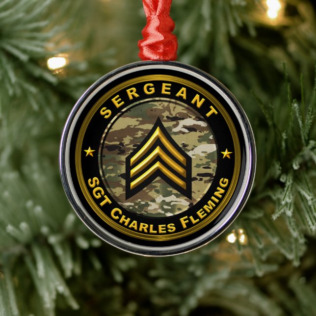 Ornement En Métal Sergeant SGT  (Arbre)