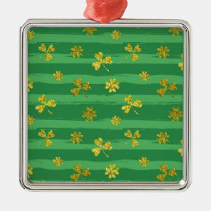 Ornement En Métal shamrock d'or st patrick