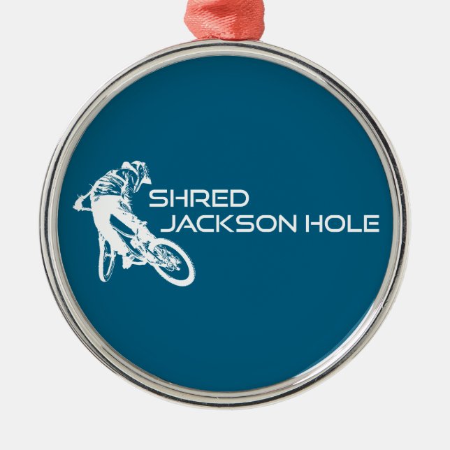 Ornement En Métal Shred Jackson Hole Wyoming Mountain Biking (Devant)