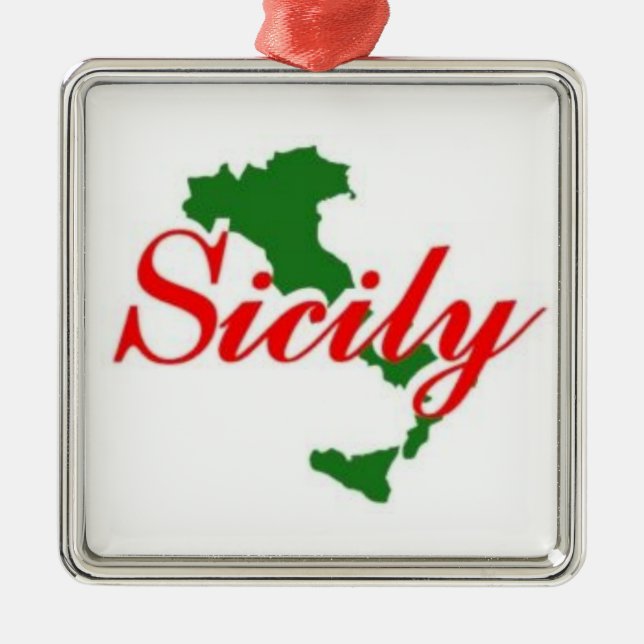 ORNEMENT EN MÉTAL SICILE - L'ORNEMENT ITALIEN POUR VOTRE ARBRE (Devant)
