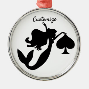 Ornement En Métal Silhouette de sirène noire Thunder_Cove