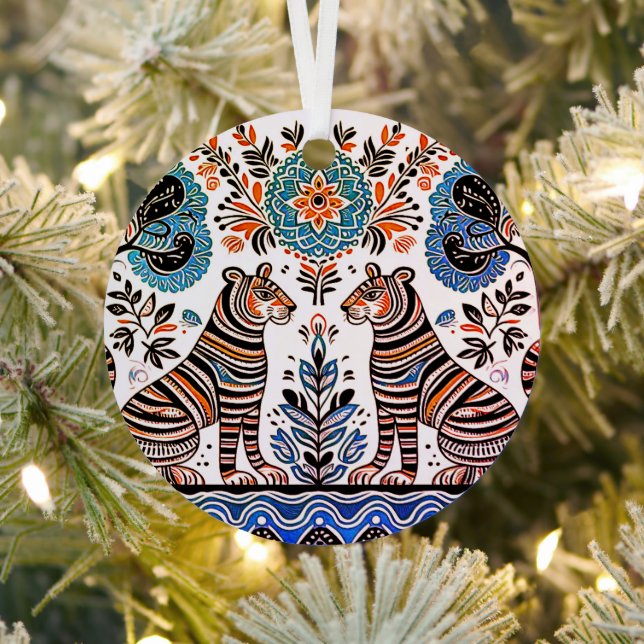 Ornement En Métal simple peinture madhubani (Insitu)