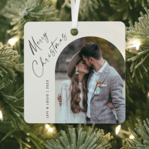 Ornement En Métal Simple Script Boho Arch Photo Noël