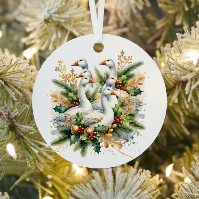 Ornement En Métal Six Geese a-Laying | Douze jours de Noël (Insitu)