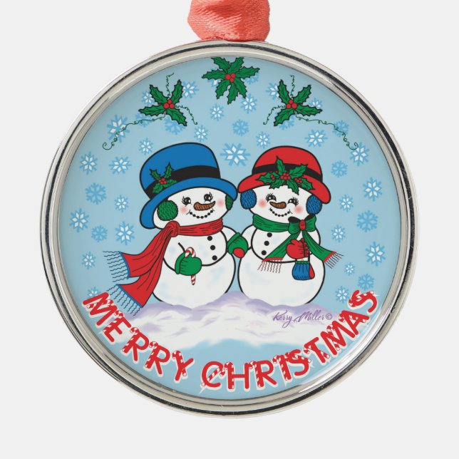 Ornement en métal Snowman (Devant)