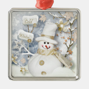 Ornement En Métal Snowman hiver froid
