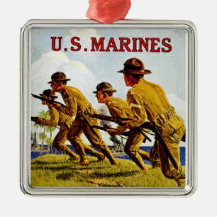 Ornement En Métal Soldats de ~ de marines des USA de la mer