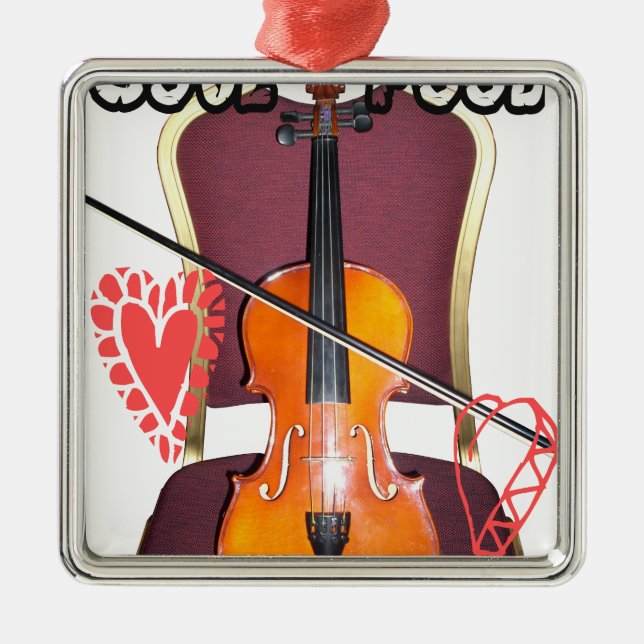 Ornement En Métal Son de l'amour du violon hakuna matata valentine (Devant)