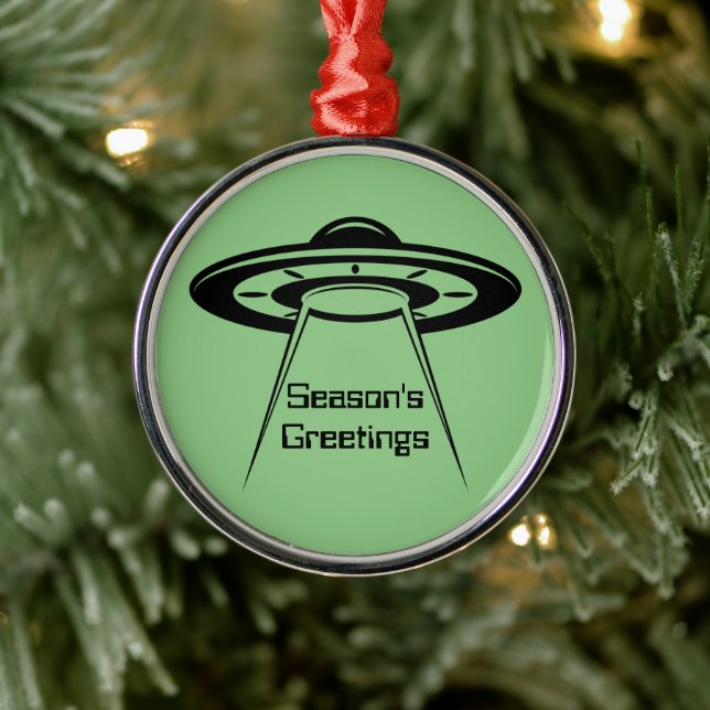 Ornement En Métal Soucoupe volante UFO Space Alien Sci Fi (Arbre)