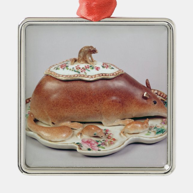 Ornement En Métal Soupière rose et couverture de sauce à Famille (Devant)
