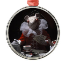 Souris blanche à base de thé de sang et de cordes 