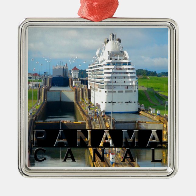 Ornement En Métal Souvenir de canal de Panama (Devant)