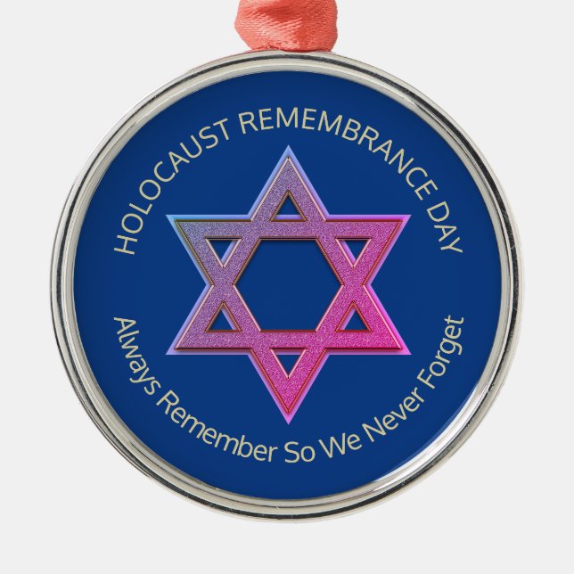 Ornement En Métal Souvenir de l'Holocauste Mémorial YOM HASHOAH (Devant)