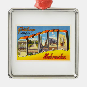 Ornement En Métal Souvenir de Vintage voyage de Ne d'Omaha Nébraska