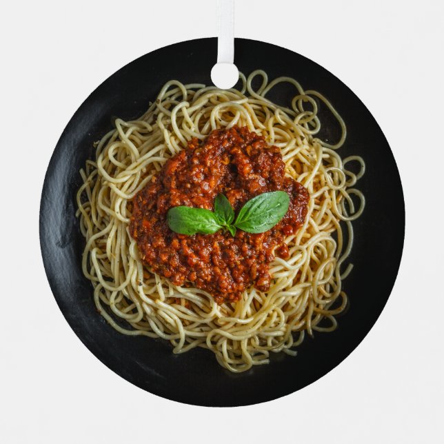 Ornement En Métal Spaghetti texte personnalisé (Recto)