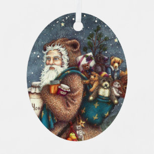 ORNEMENT EN MÉTAL ST. NICK DANS LA COUVERTURE TEDDY BEAR, NOËL TEDDI