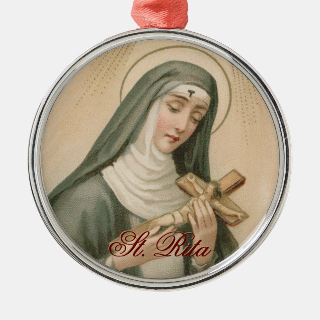 Ornement En Métal St. Rita de Cascia (M 015) Circulaire (Devant)
