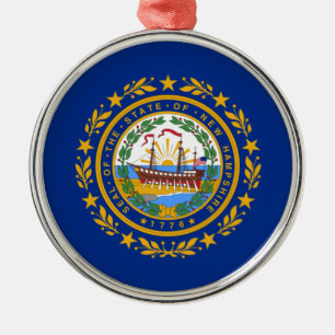 Ornement En Métal State Flag of New Hampshire Ceramic Ornament