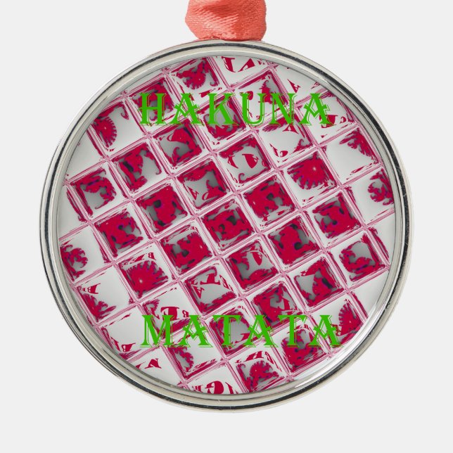 Ornement En Métal Style Red Hakuna Matata (Devant)