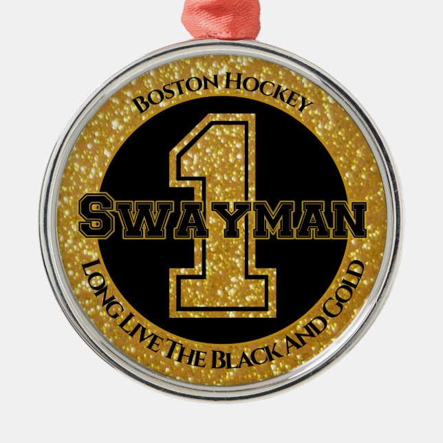 Ornement En Métal Swayman de hockey de Boston 1 (Devant)