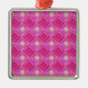 Ornement En Métal Sweet 16, Numéro de diamants roses