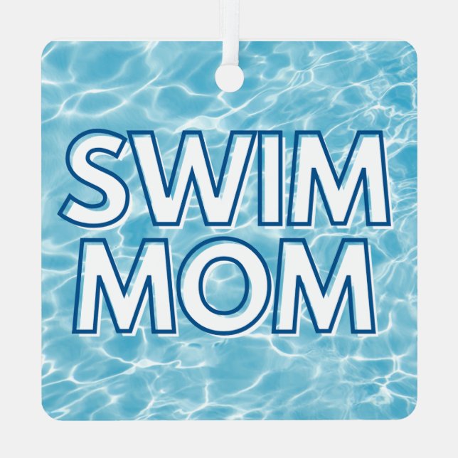 Ornement En Métal Swim Mom Christmas Ornament (Verso)