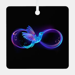 Ornement En Métal Symbole de Neon Infinity par Glowing Hummingbird