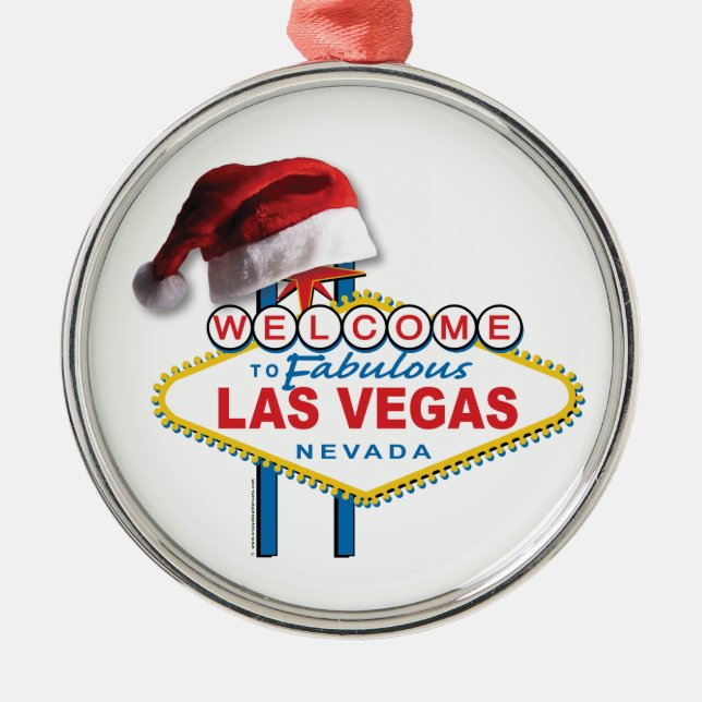 Ornement En Métal SYMBOLE DE Noël Bienvenue à Las Vegas (Devant)