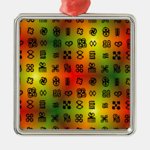 Ornement En Métal Symboles Adinkra Aux Couleurs Africaines