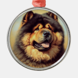 Ornement En Métal Tableau vintage Chow-Chow