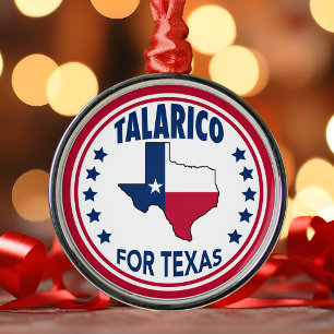 Ornement En Métal Talarico pour Texas Red White Blue Noël