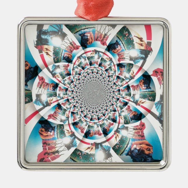 Ornement En Métal Tapisserie kényane Kaleidoscope (Devant)