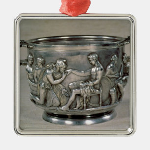 Ornement En Métal Tasse romaine de boissons d'argent-jeune truie