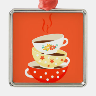 Ornement En Métal Tasses à thé vintage rétro art fantastique