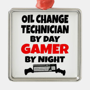 Ornement En Métal Technicien en changement d'huile de gamer