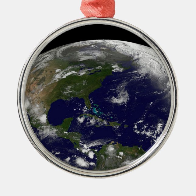 Ornement En Métal Tempêtes Tropicales Sur La Planète Terre. (Devant)