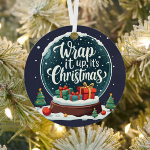 Ornement En Métal Terminer C’est Noël Snow Globe Design