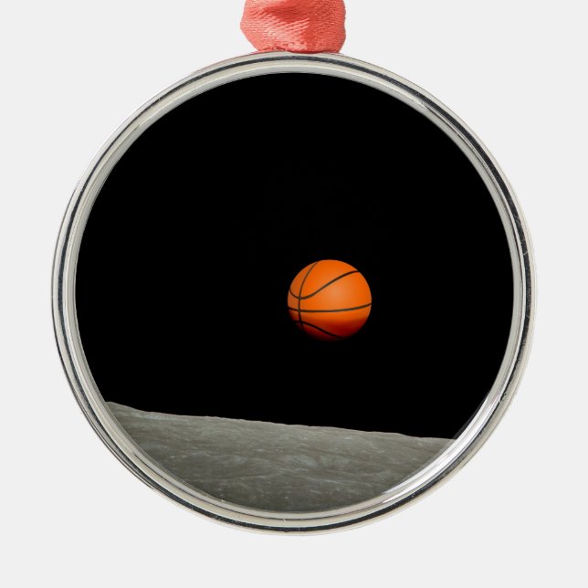 Ornement En Métal terrain de basket de l'univers lune (Devant)