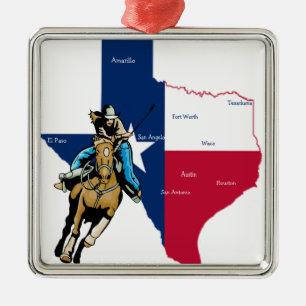 Ornement En Métal Texas Cowgirl