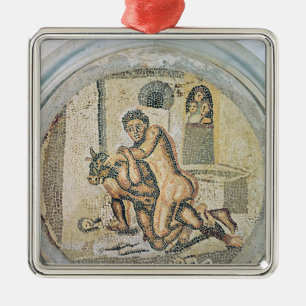 Ornement En Métal Theseus luttant avec le Minotaur