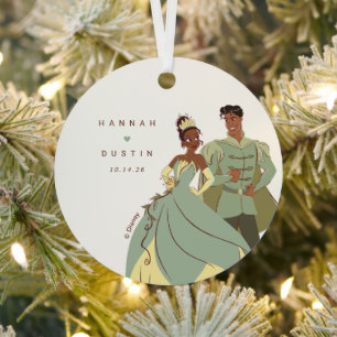 Ornement En Métal Tiana et Naveen Mariage Keepsam