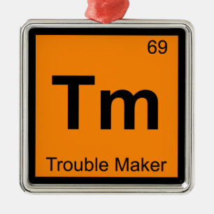 Ornement En Métal Tm - Symbole de tableau périodique de la chimie du