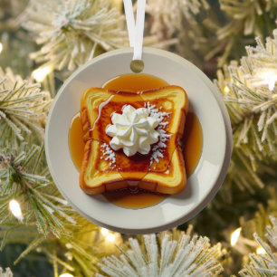Ornement En Métal Toast français, Sucre en poudre, Noël au sirop