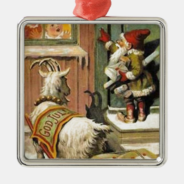 Ornement En Métal Tomte Nisse, aka père noël (Devant)